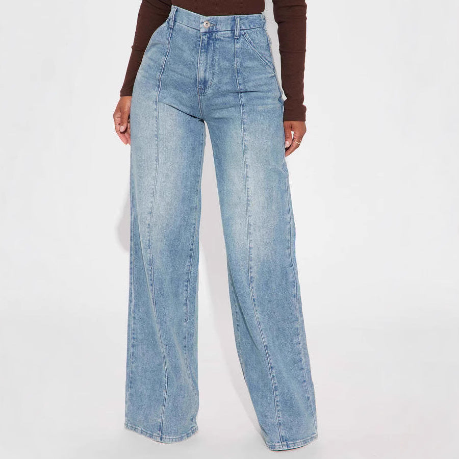 Harbor Straight-Leg Jeans - women's high-waisted straight-leg jeans, front view