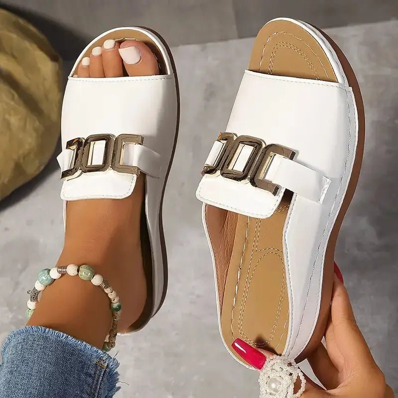Chic Chain Wedge Sandals: Effortless Height Meets All-Day Comfort - Undefyning Lynes