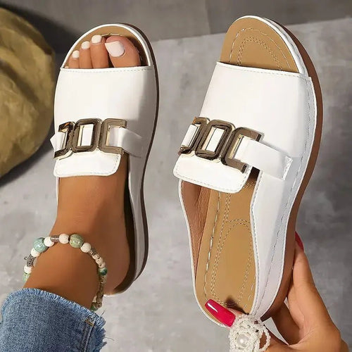 Chic Chain Wedge Sandals: Effortless Height Meets All-Day Comfort - Undefyning Lynes