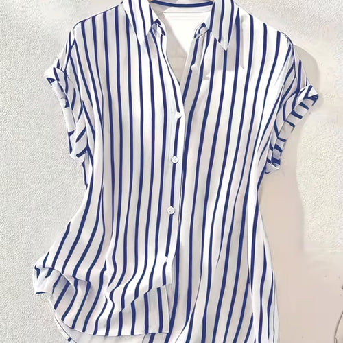 Coastal Bloom Retro Short-Sleeve Button-Down Shirt - Undefyning Lynes
