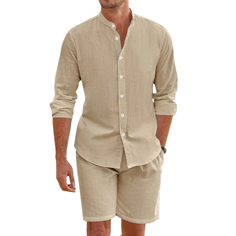 Coastal Breeze Men's Linen Blend Short Set: Effortless Summer Style - Undefyning Lynes