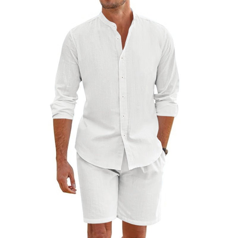 Coastal Breeze Men's Linen Blend Short Set: Effortless Summer Style - Undefyning Lynes