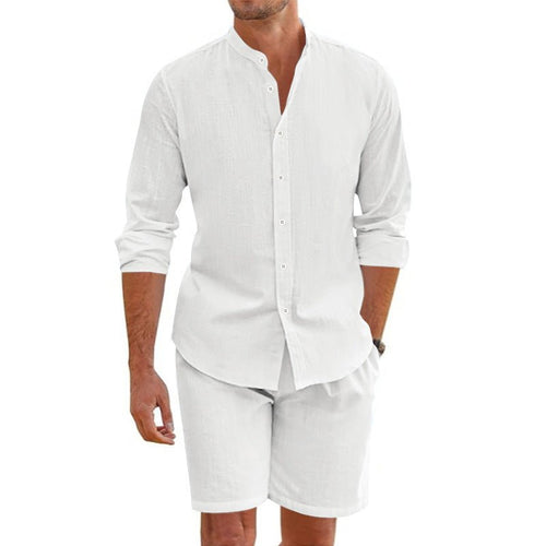Coastal Breeze Men's Linen Blend Short Set: Effortless Summer Style - Undefyning Lynes