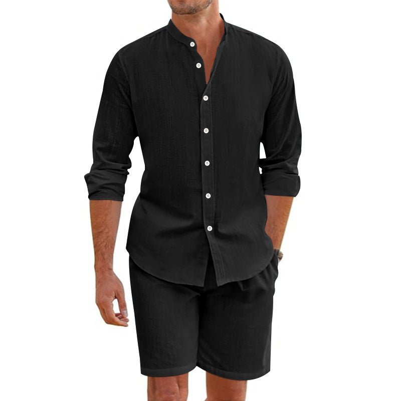 Coastal Breeze Men's Linen Blend Short Set: Effortless Summer Style - Undefyning Lynes