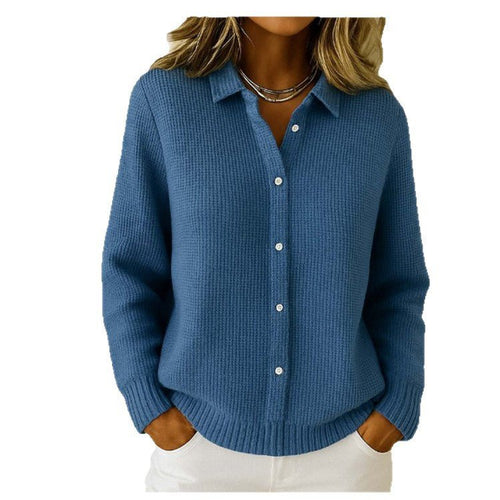 Cozy Button-Down Knit Lapel Sweater - Effortless Chic for Chilly Days - Undefyning Lynes