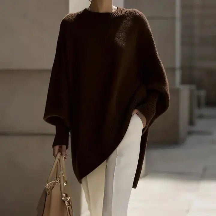 Cozy Oversized Knit Pullover: Effortless Japanese-Inspired Winter Comfort - Undefyning Lynes