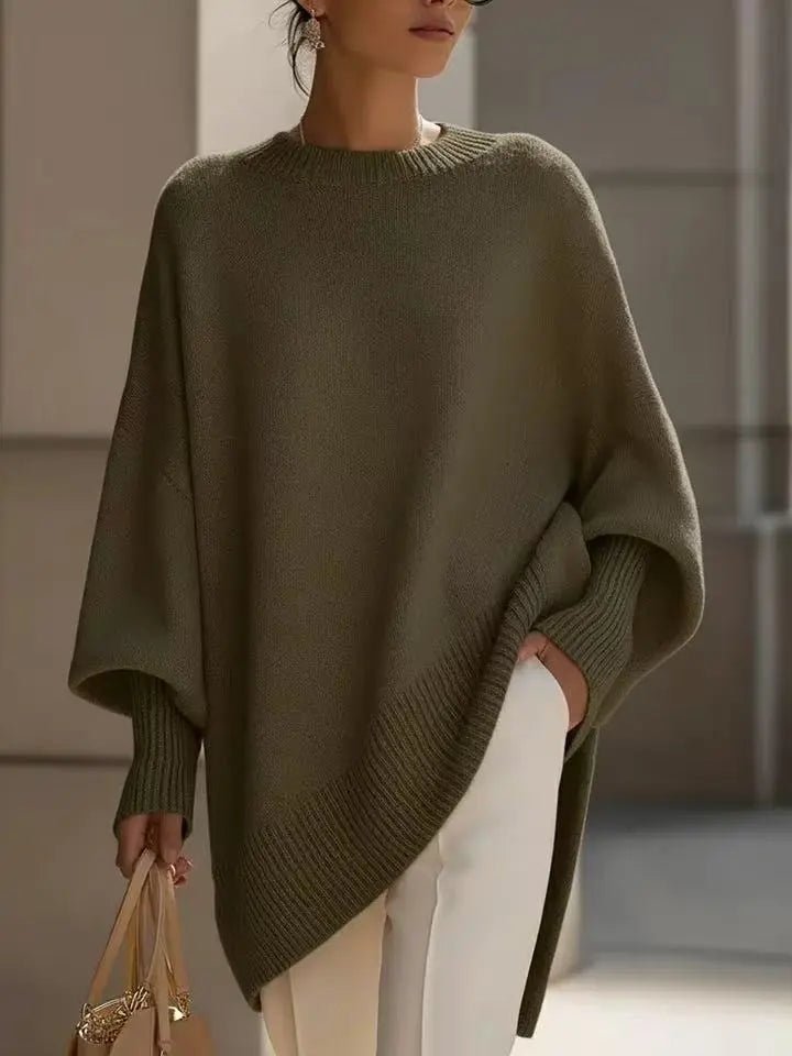 Cozy Oversized Knit Pullover: Effortless Japanese-Inspired Winter Comfort - Undefyning Lynes