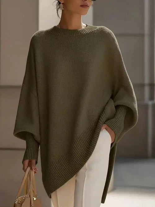Cozy Oversized Knit Pullover: Effortless Japanese-Inspired Winter Comfort - Undefyning Lynes