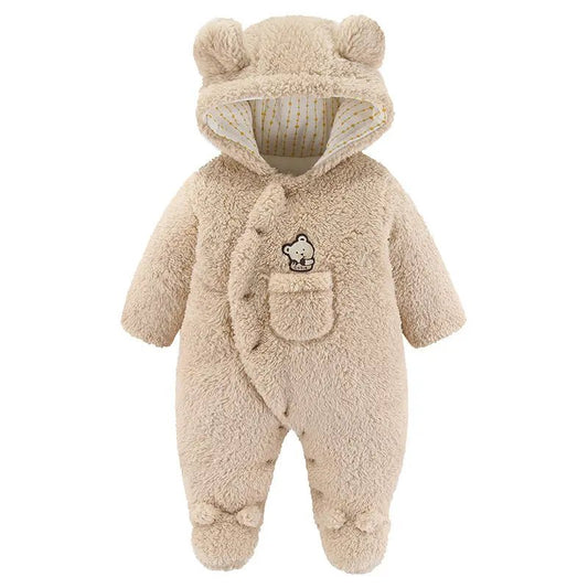 Cozy-Soft Hooded Velour Jumpsuit for Babies - Undefyning Lynes