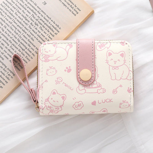Cute Japanese-Style Women's Clutch Wallet – Printed PU, 4 Colors - Undefyning Lynes