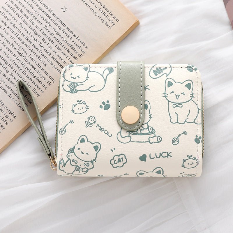 Cute Japanese-Style Women's Clutch Wallet – Printed PU, 4 Colors - Undefyning Lynes