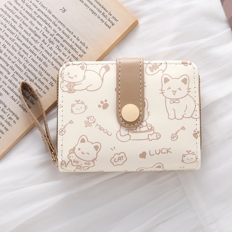 Cute Japanese-Style Women's Clutch Wallet – Printed PU, 4 Colors - Undefyning Lynes