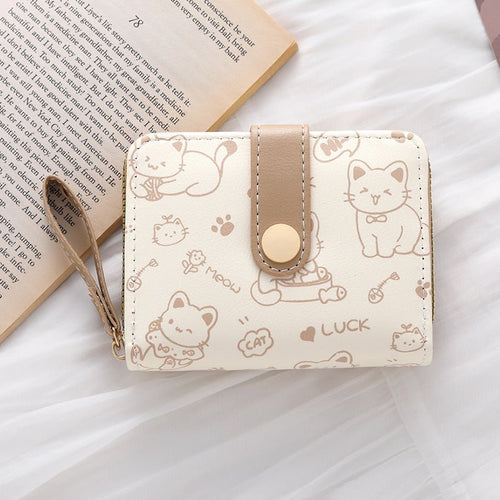 Cute Japanese-Style Women's Clutch Wallet – Printed PU, 4 Colors - Undefyning Lynes