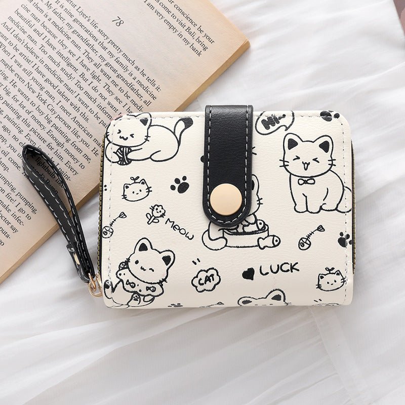 Cute Japanese-Style Women's Clutch Wallet – Printed PU, 4 Colors - Undefyning Lynes
