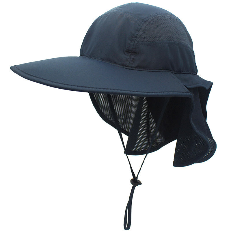 Foldable Fishing Hat with Neck Cape - side profile