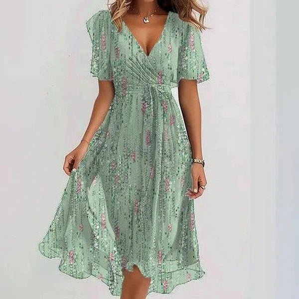 Breezy Chiffon Midi Dress - fabric close-up