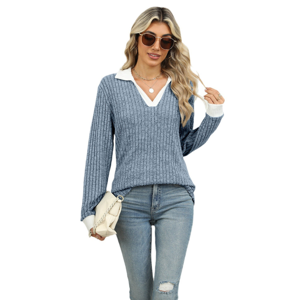 Sienna Lapel Long-Sleeve Top, view 5