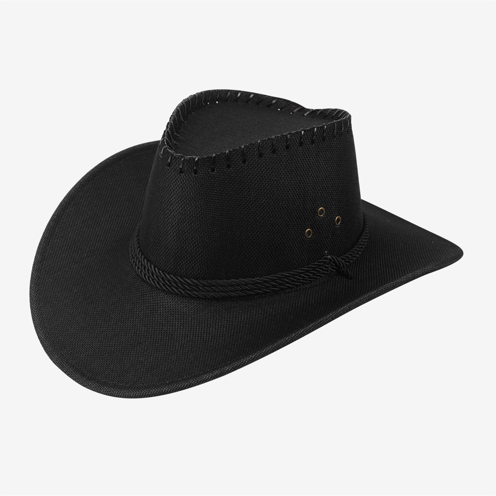 Wide-Brim Western Felt Hat — worn side angle