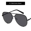 Double-Bridge Metal Sunglasses - lens detail