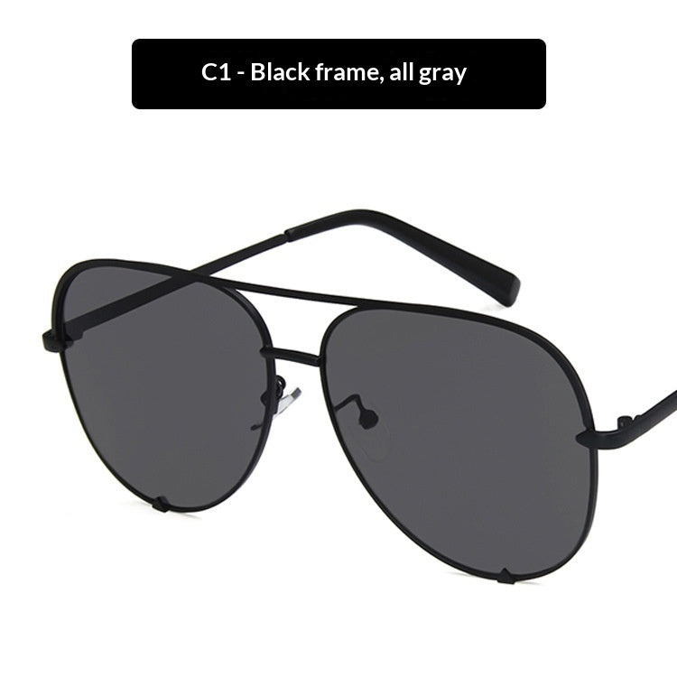 Double-Bridge Metal Sunglasses - lens detail