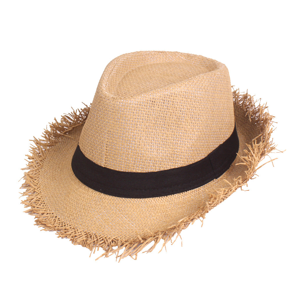 Woven Straw Top Hat — front view