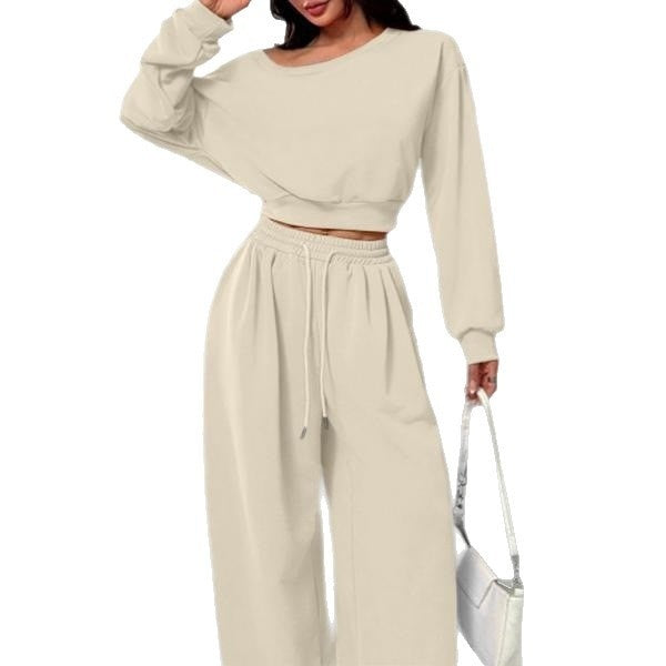 One-Shoulder Knit Two-Piece Set in apricot
