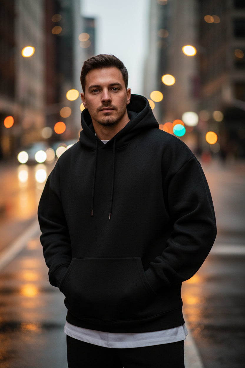 Drop Hoodie — Men's Relaxed Drop-Shoulder Pullover - Undefyning Lynes