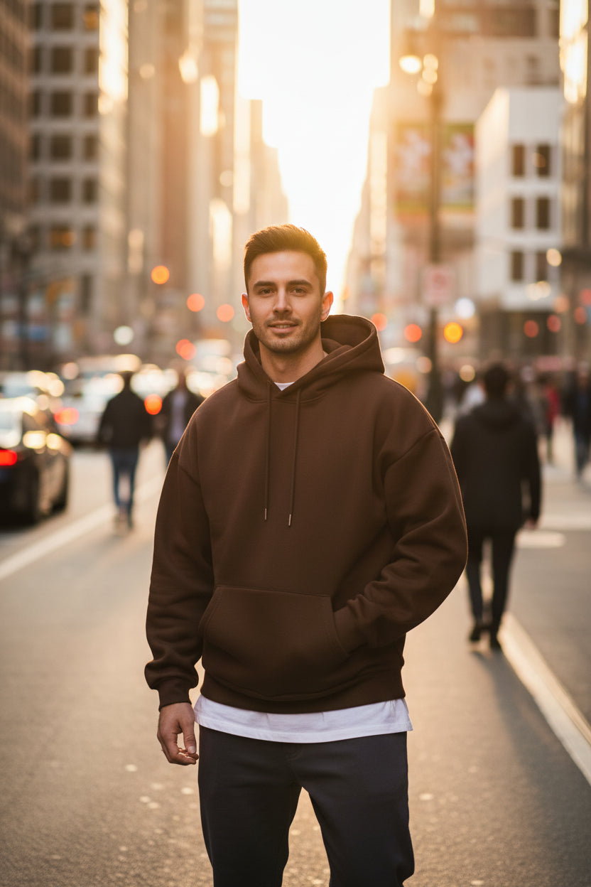 Drop Hoodie — Men's Relaxed Drop-Shoulder Pullover - Undefyning Lynes