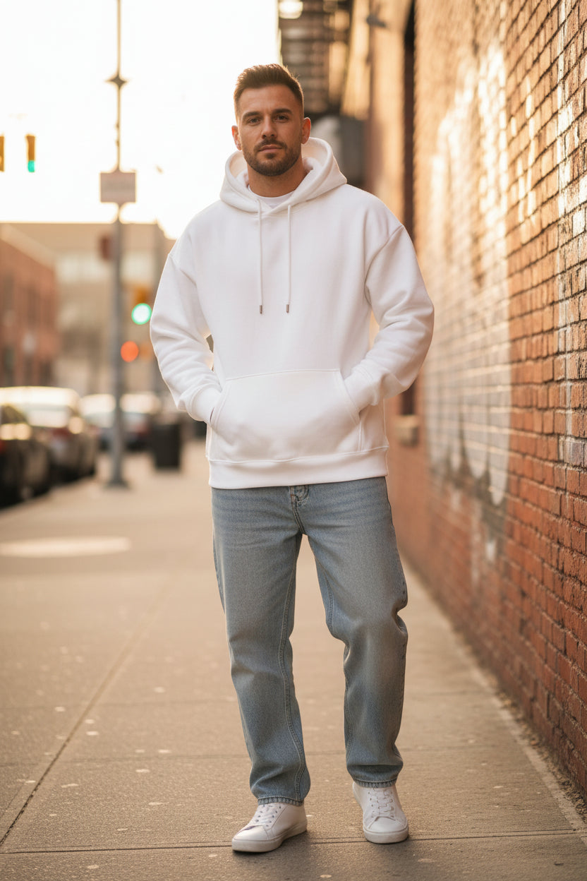 Drop Hoodie — Men's Relaxed Drop-Shoulder Pullover - Undefyning Lynes