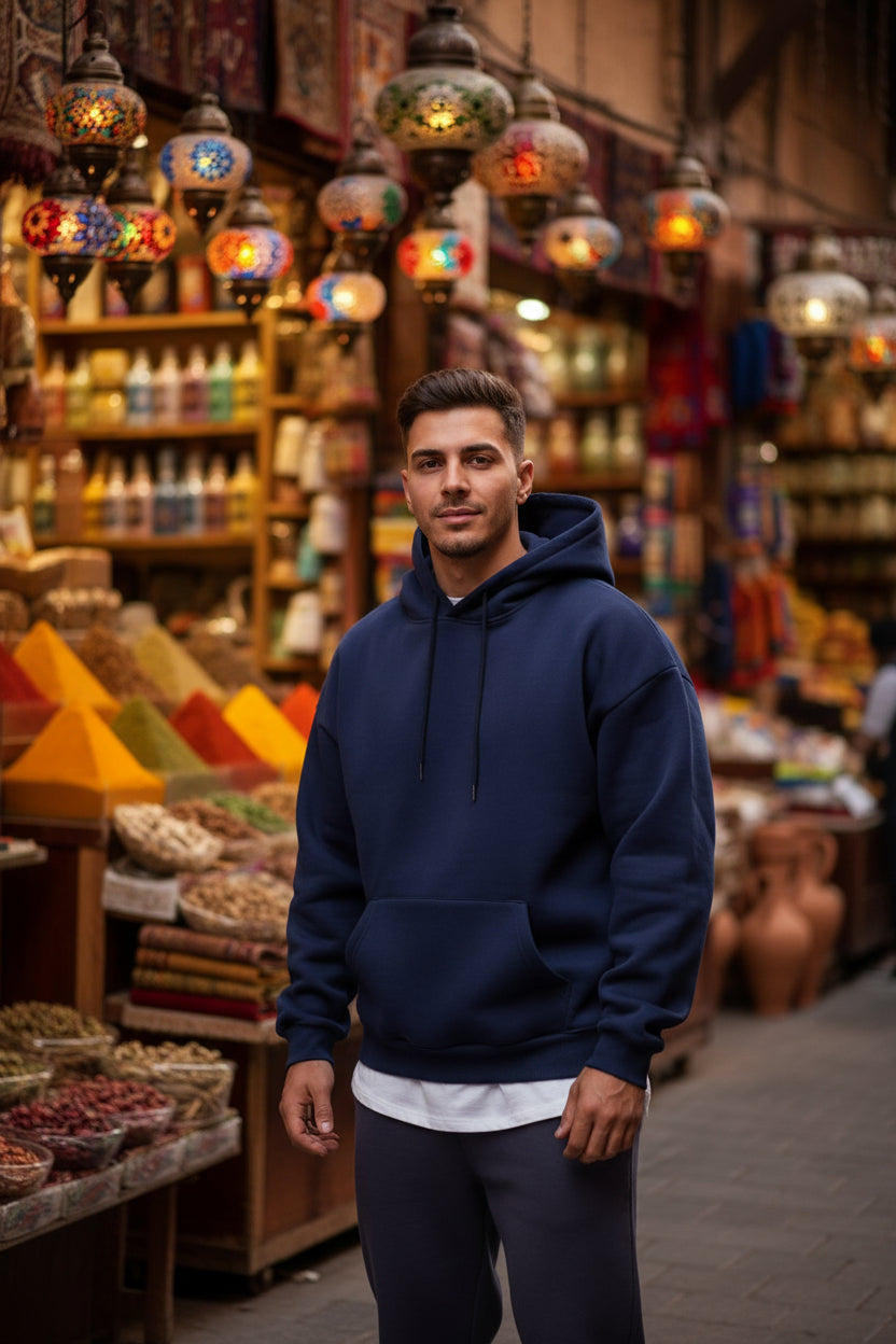 Drop Hoodie — Men's Relaxed Drop-Shoulder Pullover - Undefyning Lynes