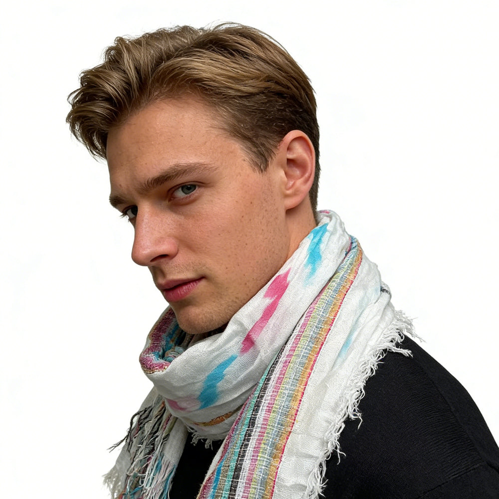 Prism Striped Fringe Scarf, view 2