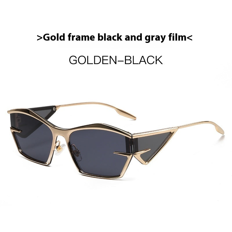 Aurora Tech Sunglasses, gold frame purple lens