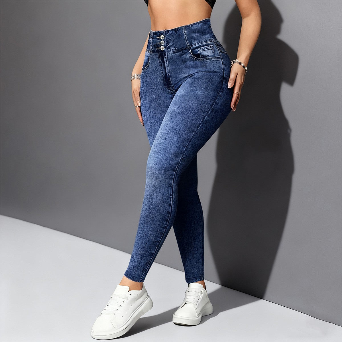 Denim Illusion Jeggings — front view — Undefyning Lynes (1 of 5)