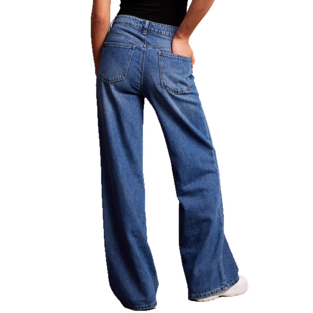 Retro Wash Wide-Leg Jeans - back view