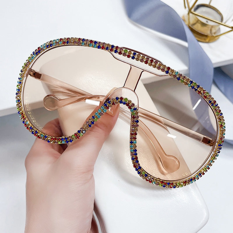 Rhinestone-Embellished Sunglasses, color 1