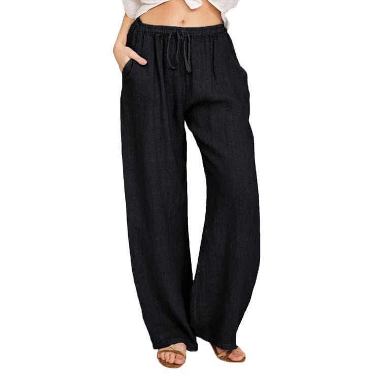 Effortless Comfort Drawstring Linen-Blend Joggers | Everyday Summer Essential - Undefyning Lynes