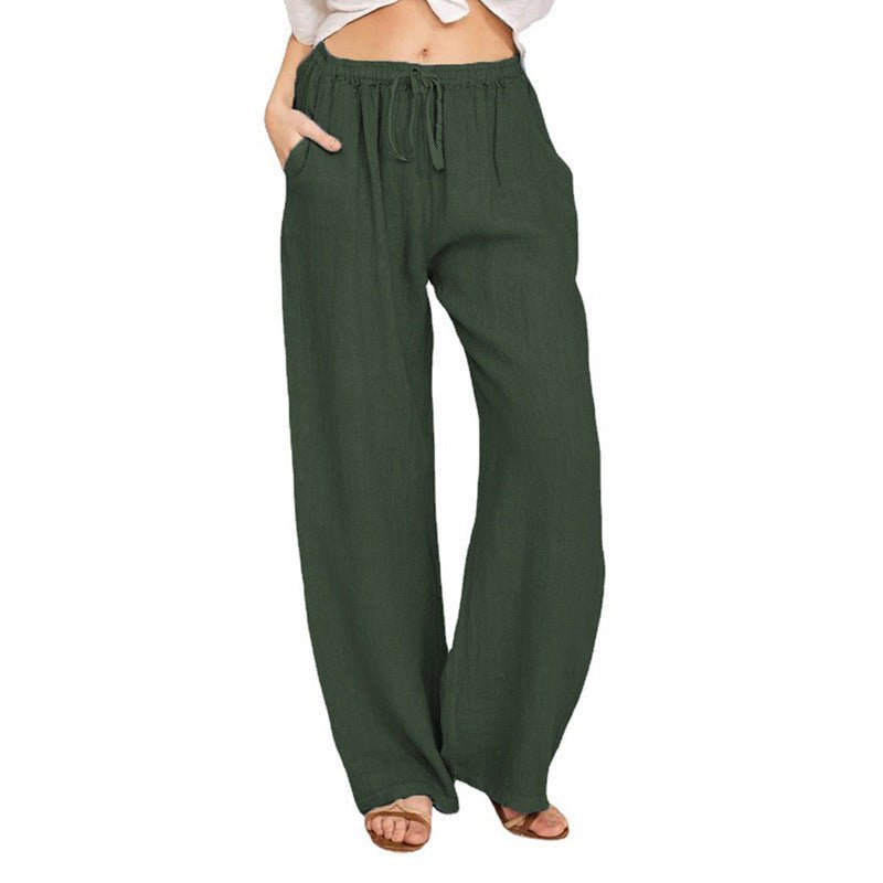 Effortless Comfort Drawstring Linen-Blend Joggers | Everyday Summer Essential - Undefyning Lynes