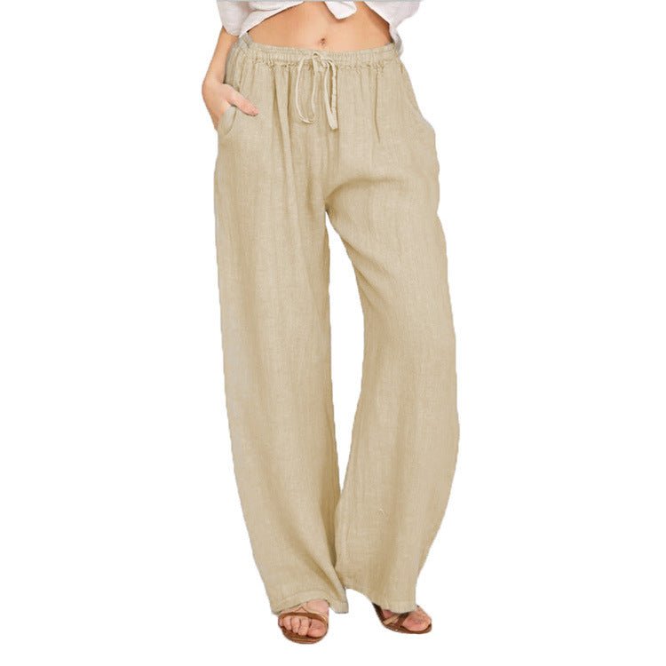 Effortless Comfort Drawstring Linen-Blend Joggers | Everyday Summer Essential - Undefyning Lynes