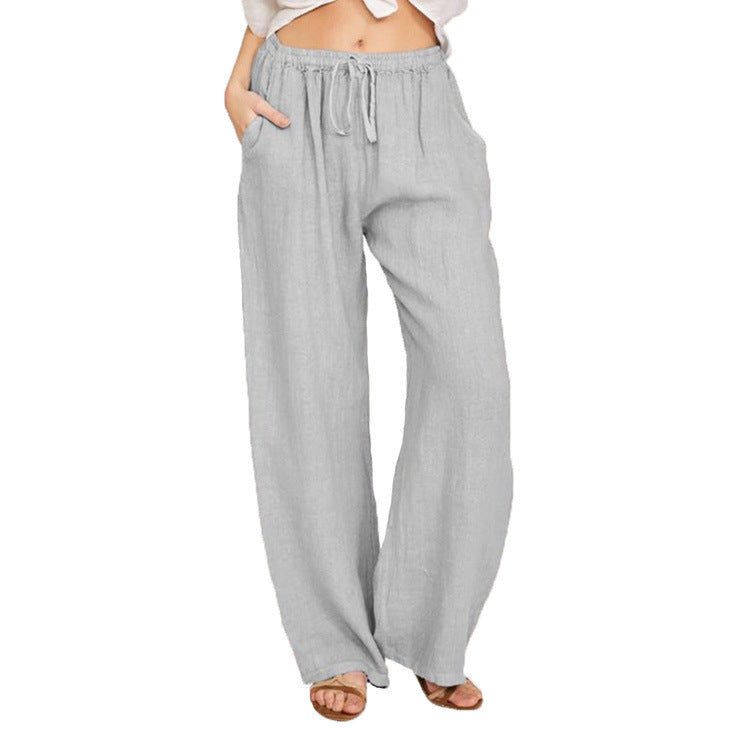Effortless Comfort Drawstring Linen-Blend Joggers | Everyday Summer Essential - Undefyning Lynes