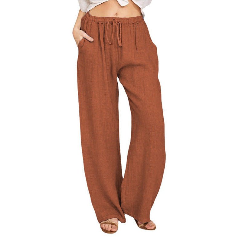 Effortless Comfort Drawstring Linen-Blend Joggers | Everyday Summer Essential - Undefyning Lynes