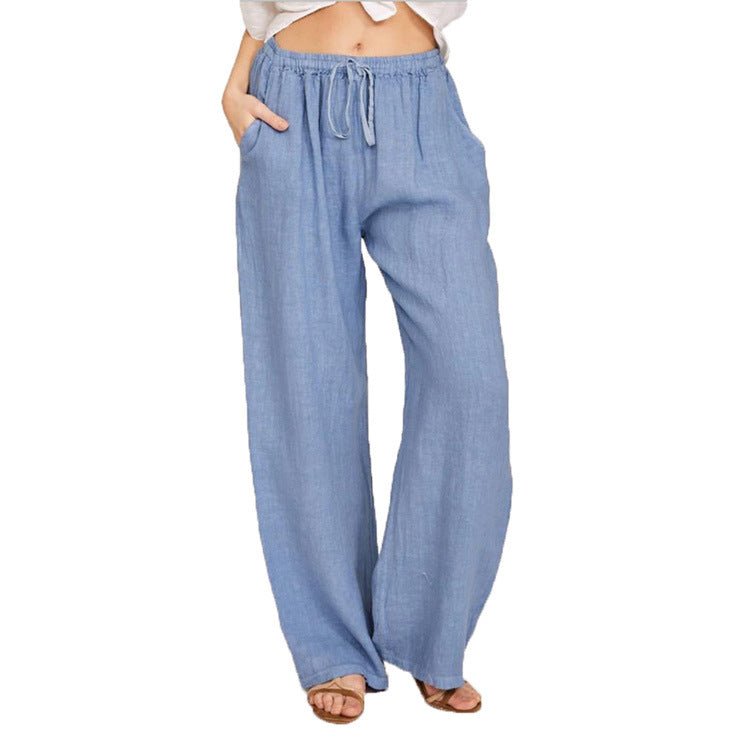 Effortless Comfort Drawstring Linen-Blend Joggers | Everyday Summer Essential - Undefyning Lynes