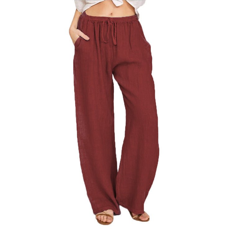 Effortless Comfort Drawstring Linen-Blend Joggers | Everyday Summer Essential - Undefyning Lynes
