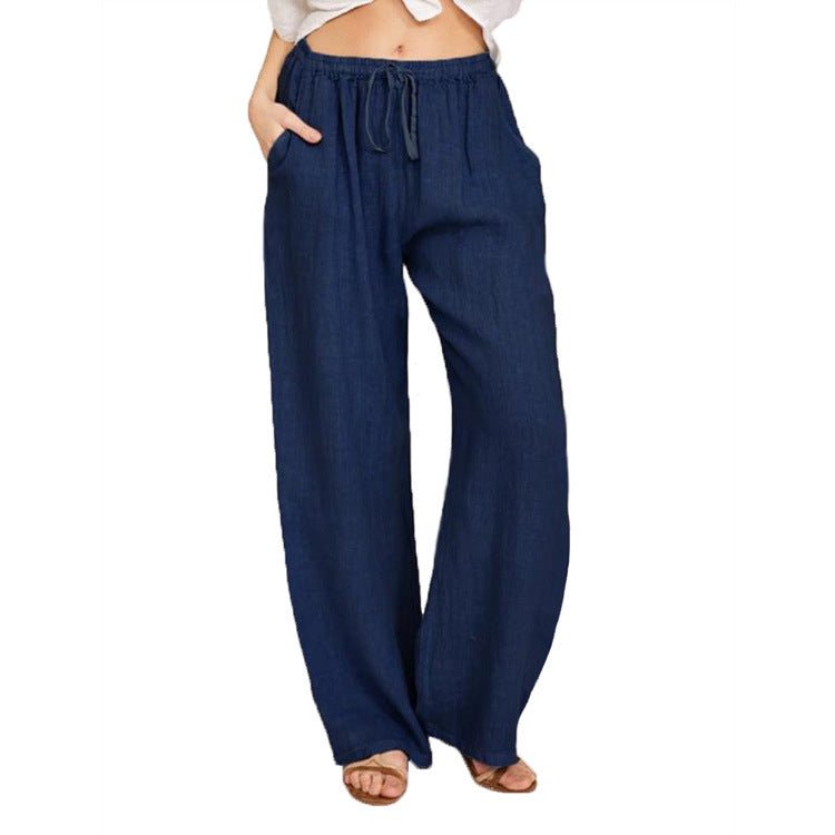 Effortless Comfort Drawstring Linen-Blend Joggers | Everyday Summer Essential - Undefyning Lynes