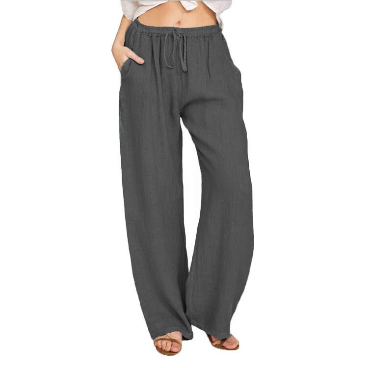 Effortless Comfort Drawstring Linen-Blend Joggers | Everyday Summer Essential - Undefyning Lynes