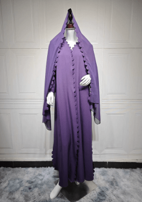 Elegant Maxi Cardigan & Matching Headscarf Set - Undefyning Lynes