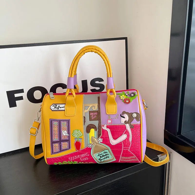 Embroidered Boston Travel Bag: Spacious Luxury for Your Weekend Getaways - Undefyning Lynes