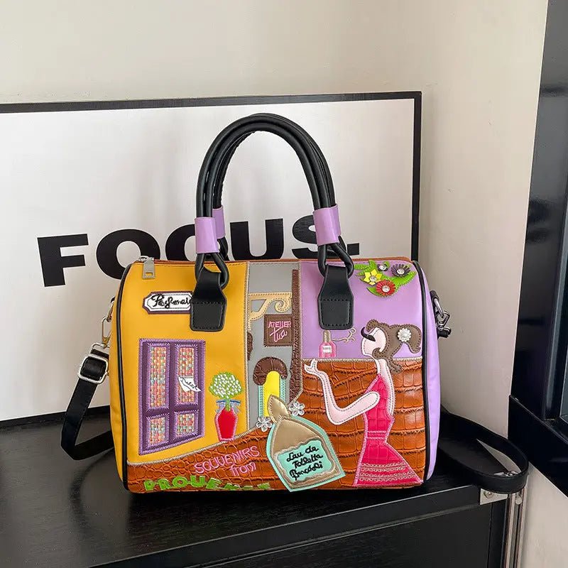 Embroidered Boston Travel Bag: Spacious Luxury for Your Weekend Getaways - Undefyning Lynes