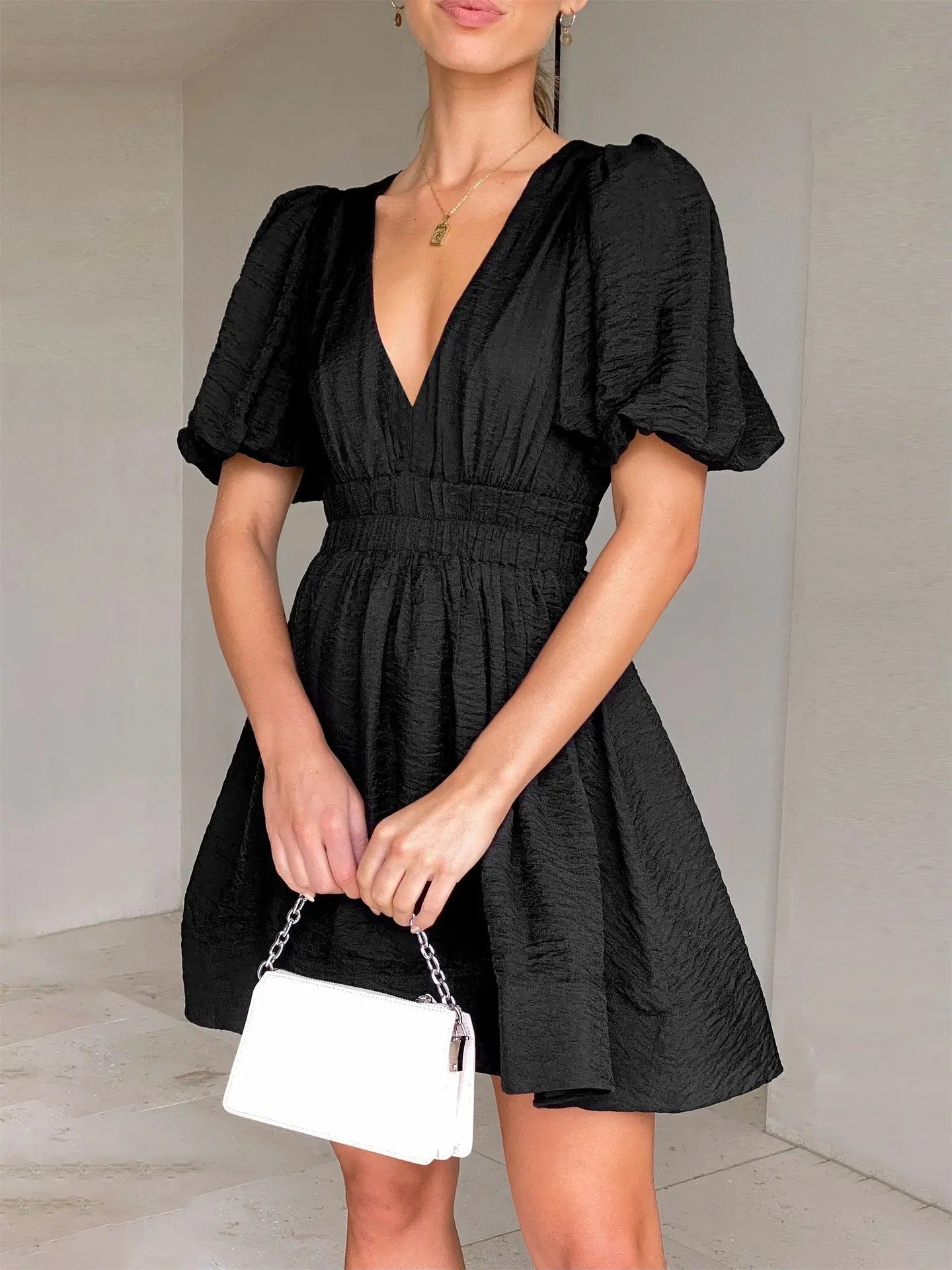 Enchanted A-Line Lantern Sleeve Dress: Effortless Elegance for Every Occasion - Undefyning Lynes