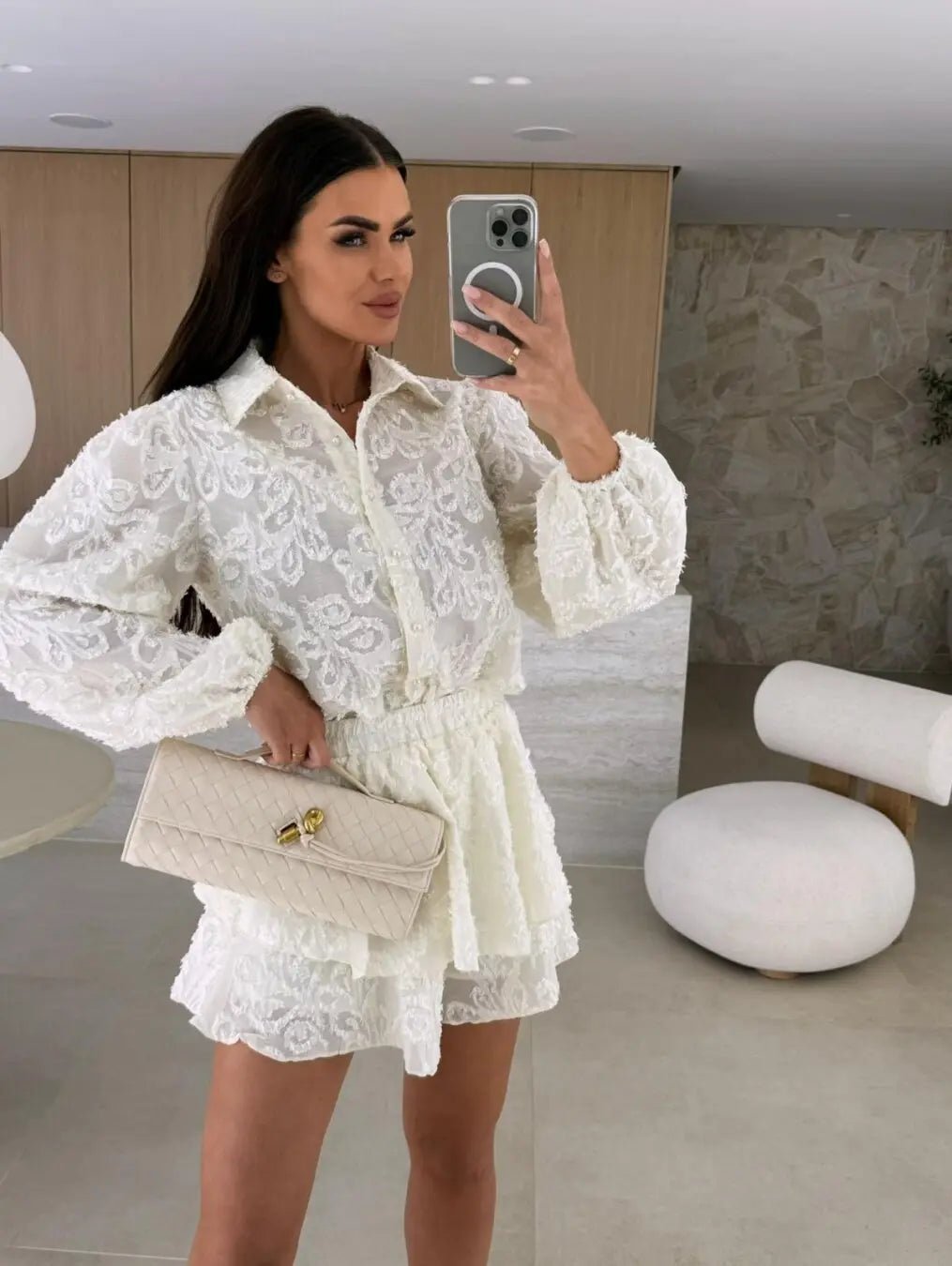 Ethereal Lace & Embroidery Two-Piece Set: Effortless Boho Chic - Undefyning Lynes