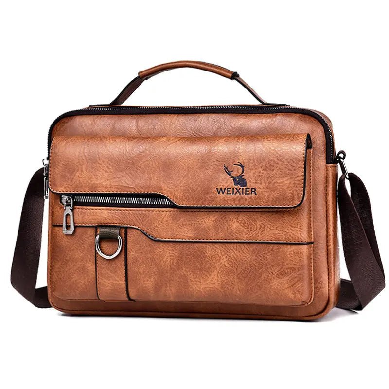 Executive Waterproof Messenger Bag | Premium PU Leather for Modern Professionals - Undefyning Lynes